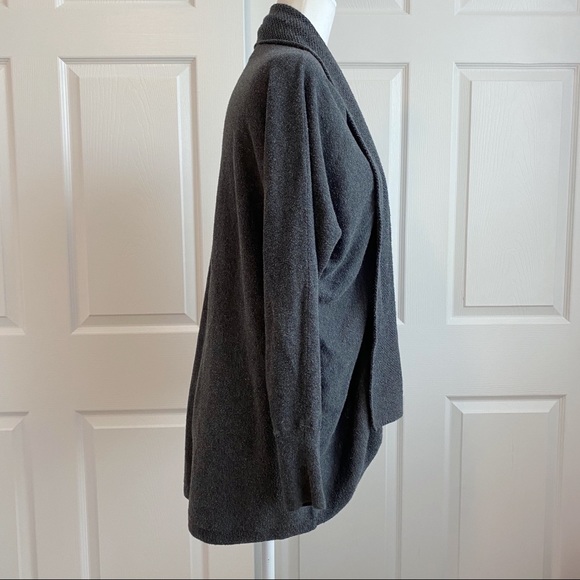 Old Navy Open Front Shawl Gray Hi Low Cardigan - Picture 4 of 7